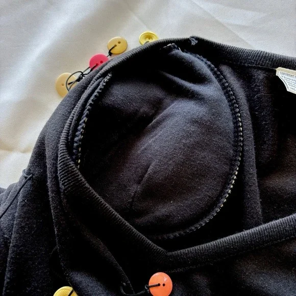 Vtg Bonnie & Bill by Holly 80-90's Black Top Shirt Med Pleated S/S Buttons Retro - Picture 6 of 11